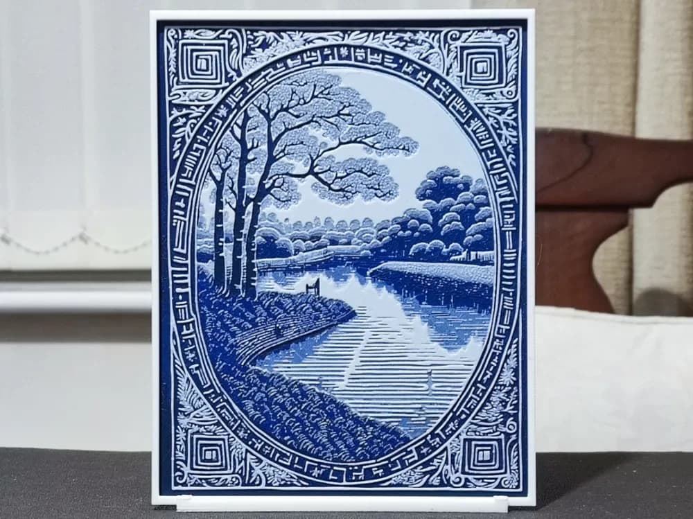 HueForge model: Blue Willow (2) - HueForge 3 Color by BoDad