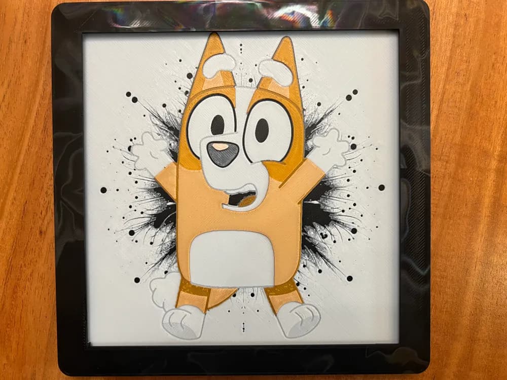 Bingo from Bluey by JustBe 3D Printing HueForge model: Bingo from Bluey by JustBe 3D Printing