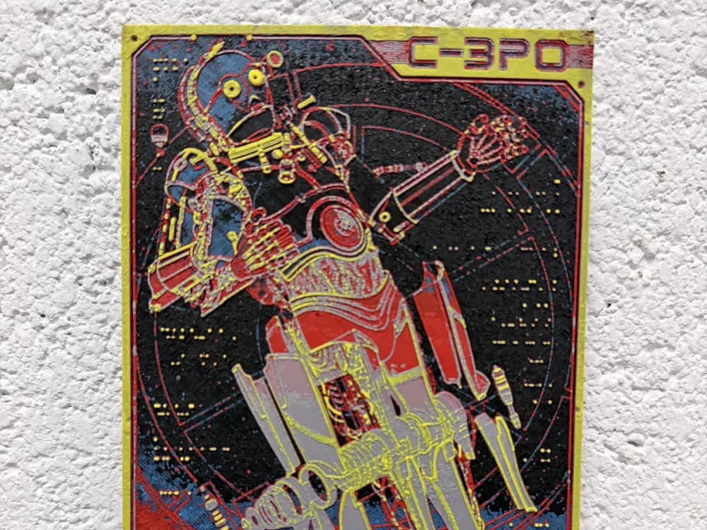 HueForge model: C-3PO Wall Art – Blue Print by Loupes