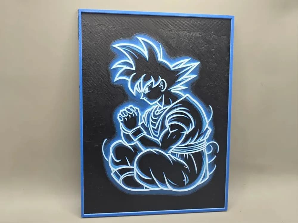 Son Goku Neon Style - HueForge by keko HueForge model: Son Goku Neon Style - HueForge by keko