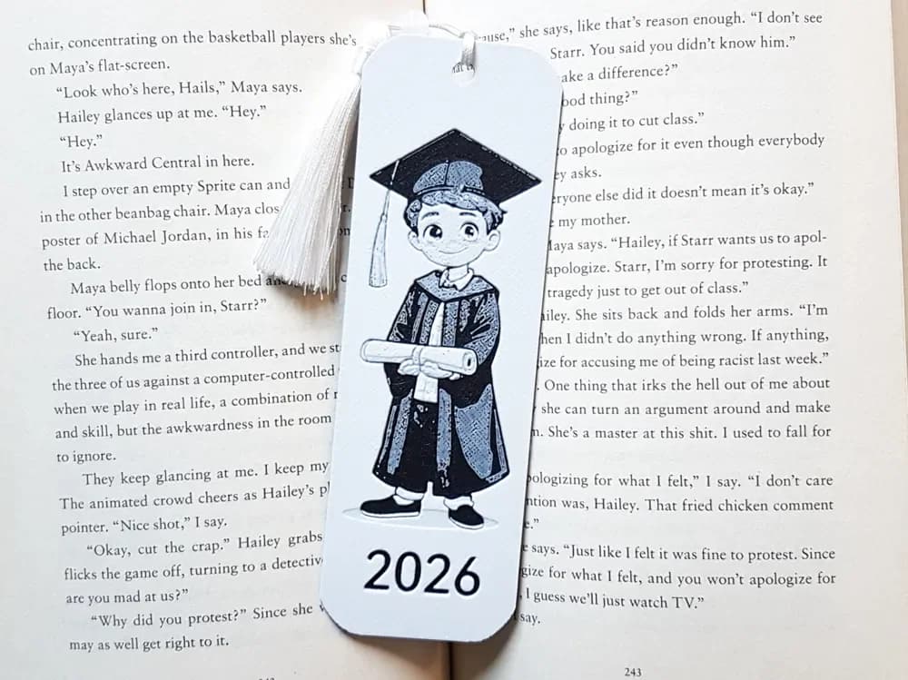 Bookmark, Grad Boy 2026, Graduation by Dame Jo HueForge model: Bookmark, Grad Boy 2026, Graduation by Dame Jo