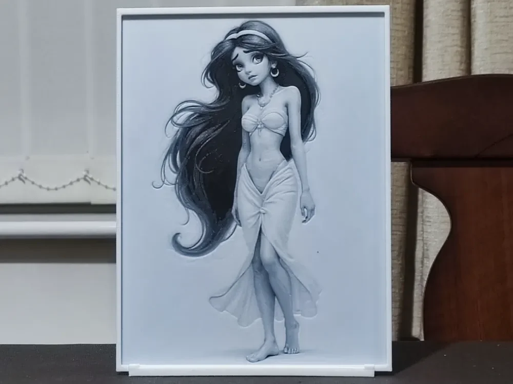 HueForge model: Princess Jasmine Grew Up - HueForge 2 Color by BoDad