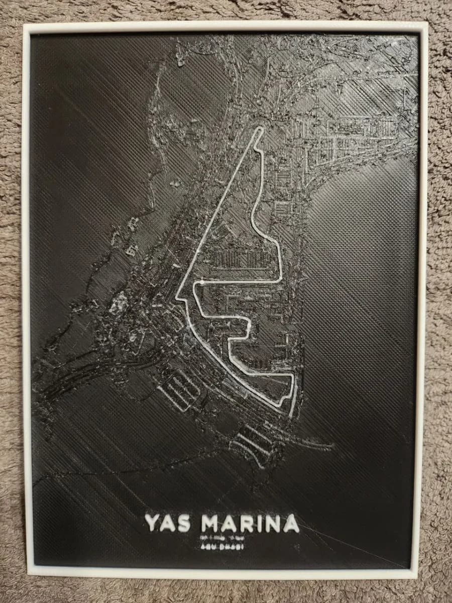 Yas Marina Circuit F1 - HueForge by keko HueForge model: Yas Marina Circuit F1 - HueForge by keko