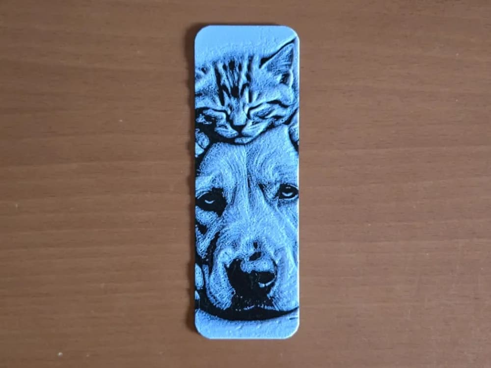 Cat And Dog Bookmark by Atrus Design HueForge model: Cat And Dog Bookmark by Atrus Design