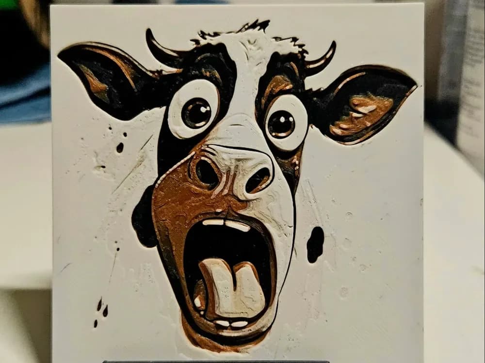 Cow Funny by Mano's 3d_Art HueForge model: Cow Funny by Mano's 3d_Art