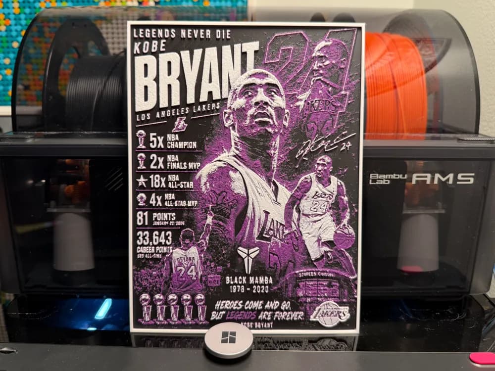 Kobe Lakers Player Card HueForge (w + w/o AMS) Kobe Lakers Player Card HueForge (w + w/o AMS)