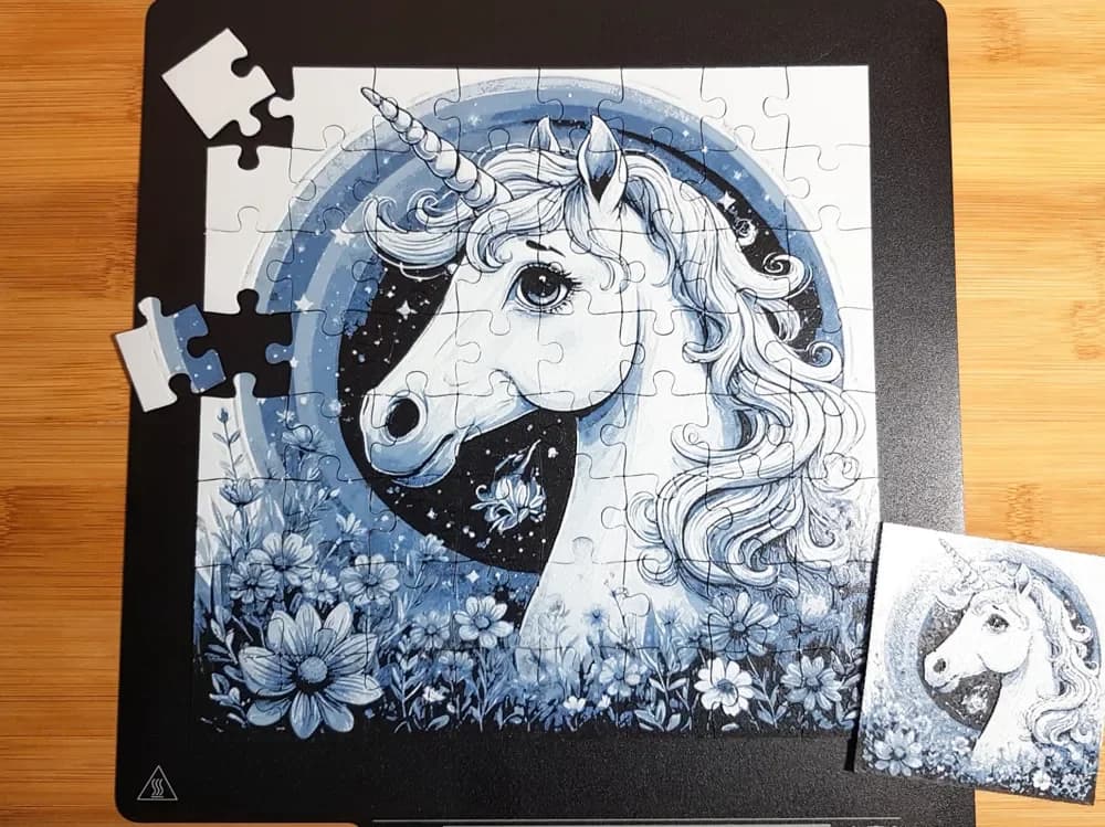 Unicorn Jigsaw Puzzle, 64-Piece, Hueforge by Dame Jo HueForge model: Unicorn Jigsaw Puzzle, 64-Piece, Hueforge by Dame Jo
