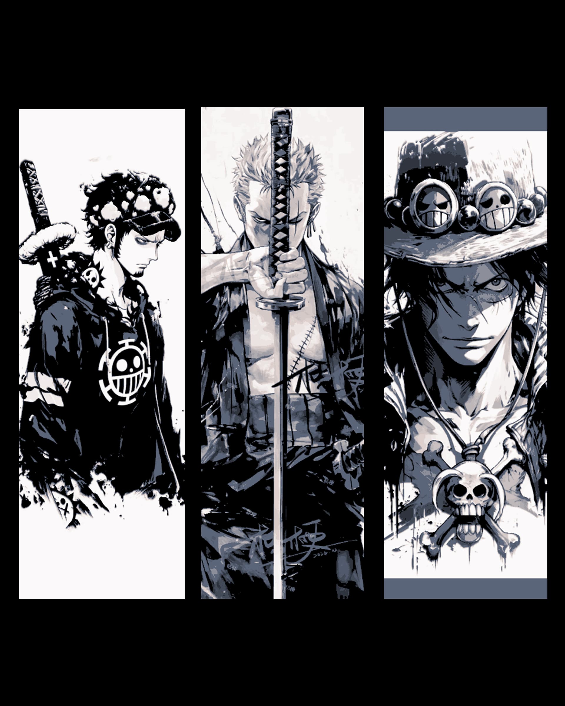 Three of the heroes of the Anime One Piece - Zoro, Law and Ace - Set of bookmarks by BooneCo3d HueForge model: Three of the heroes of the Anime One Piece - Zoro, Law and Ace - Set of bookmarks by BooneCo3d