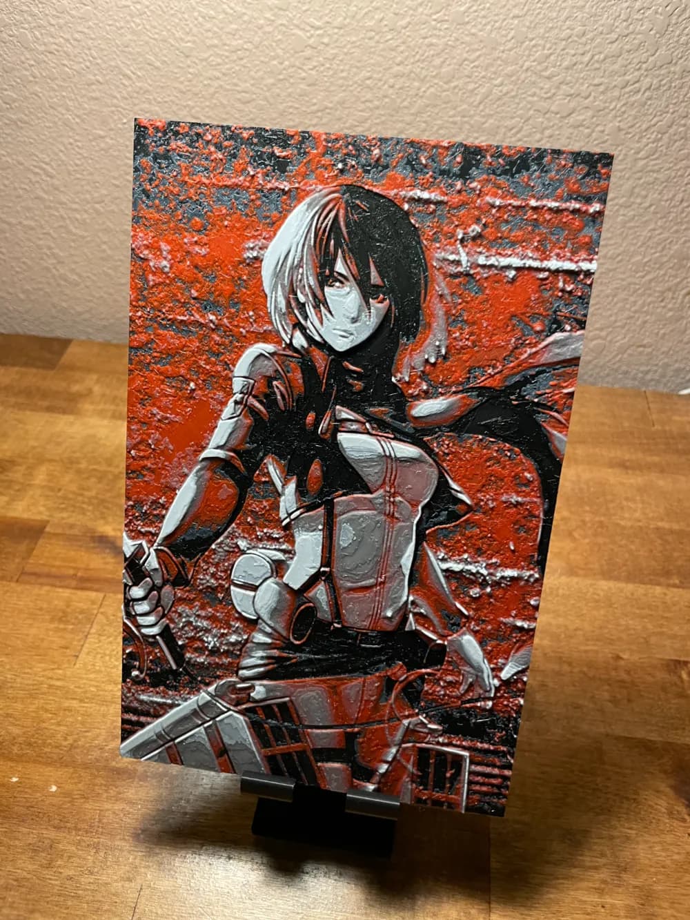 Hueforge - Attack on Titan - Mikasa Red by Cloudy Nostalgia HueForge model: Hueforge - Attack on Titan - Mikasa Red by Cloudy Nostalgia