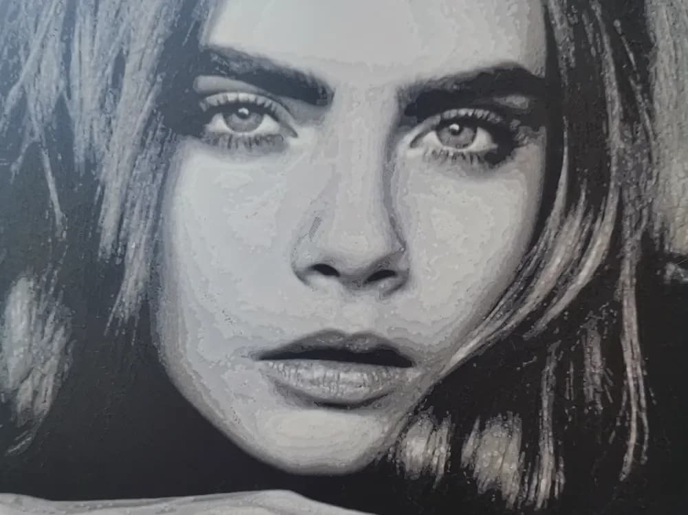 Cara Delevingne HueForge 3 Colour by BoDad HueForge model: Cara Delevingne HueForge 3 Colour by BoDad