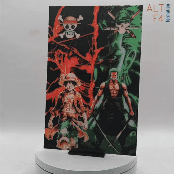 Luffy and zoro with backlight effect - One Piece by Altf4-Formation HueForge model: Luffy and zoro with backlight effect - One Piece by Altf4-Formation