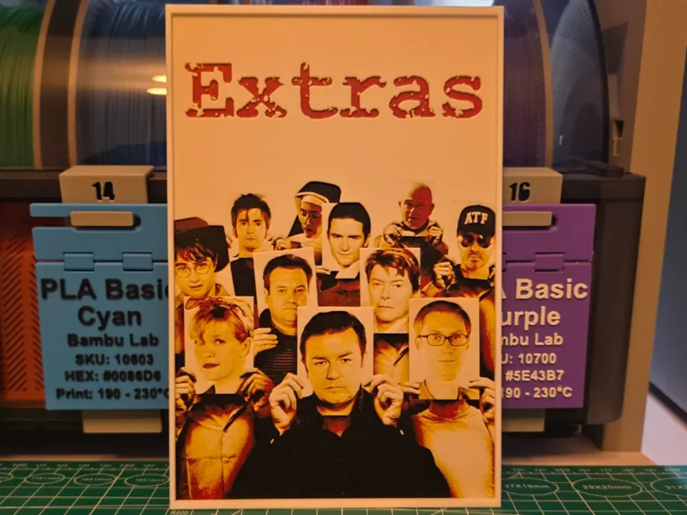 Extras Poster Hueforge Art by Lumpy3D HueForge model: Extras Poster Hueforge Art by Lumpy3D