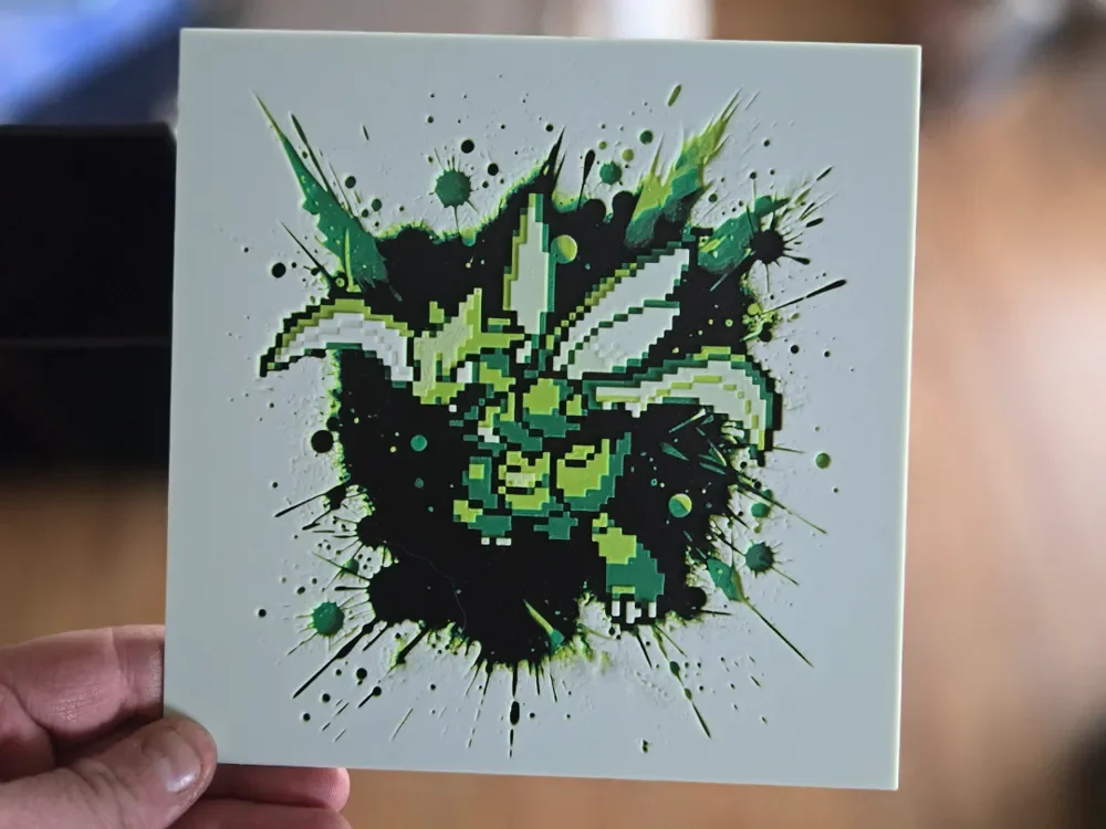 Graffiti Scyther Sprite Hueforge by 3Ree Printing HueForge model: Graffiti Scyther Sprite Hueforge by 3Ree Printing