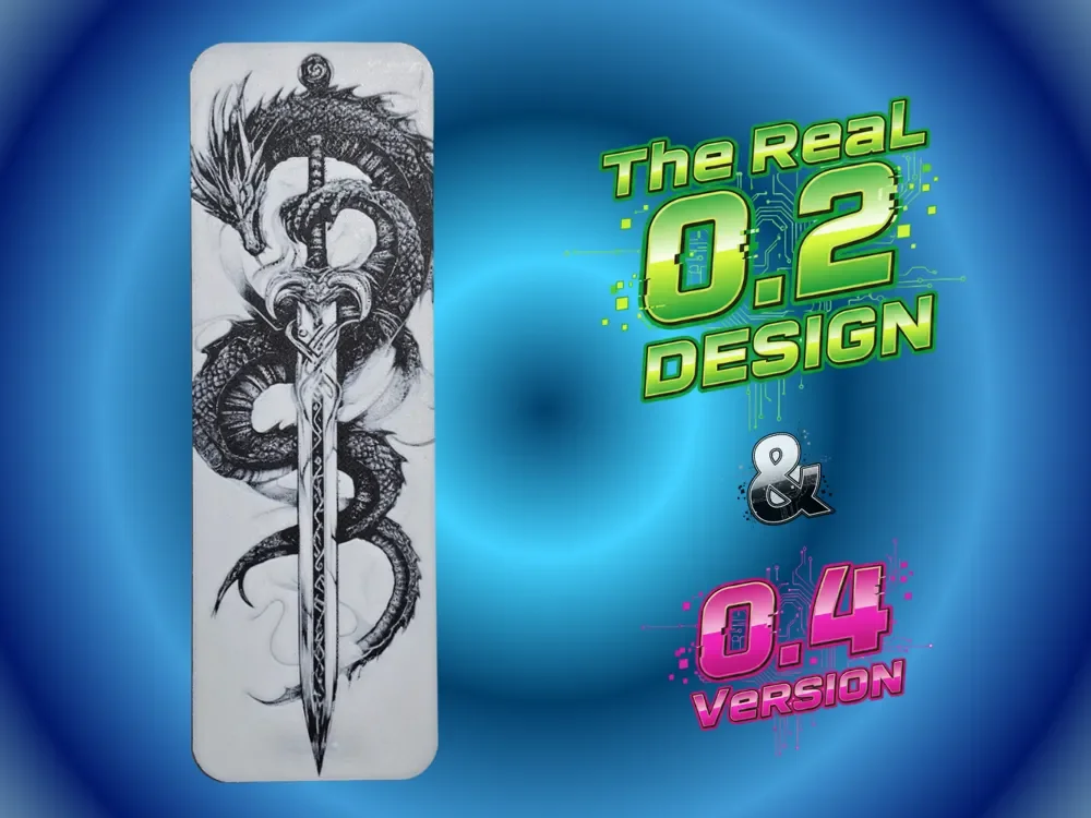 Dragon Sword Bookmark by Atrus Design HueForge model: Dragon Sword Bookmark by Atrus Design