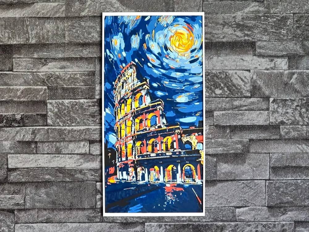 Hueforge colosseum rome at night van gogh style by StefBull85 HueForge model: Hueforge colosseum rome at night van gogh style by StefBull85