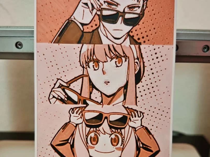 HueForge model: Spy x Family - Anya, Yor, Loid, Bond hueforge by bzz999