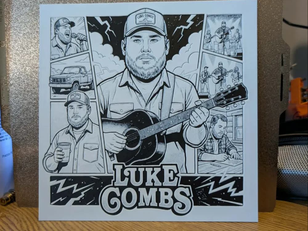 Luke combs - hueforge - 2 colours Luke combs - hueforge - 2 colours