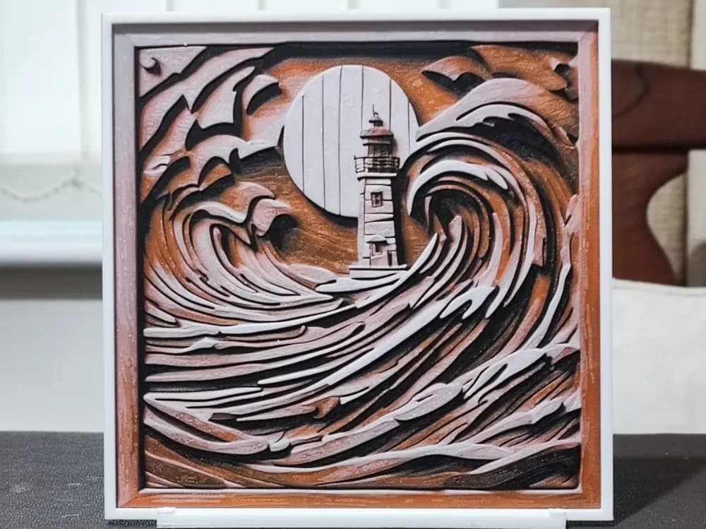 HueForge model: Wood Carving Lighthouse - HueForge 3 Color by BoDad