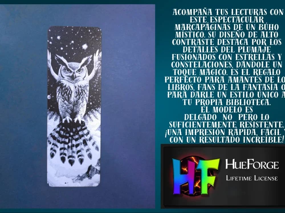 Mystic Owl Bookmark v2 by FYTY112 HueForge model: Mystic Owl Bookmark v2 by FYTY112