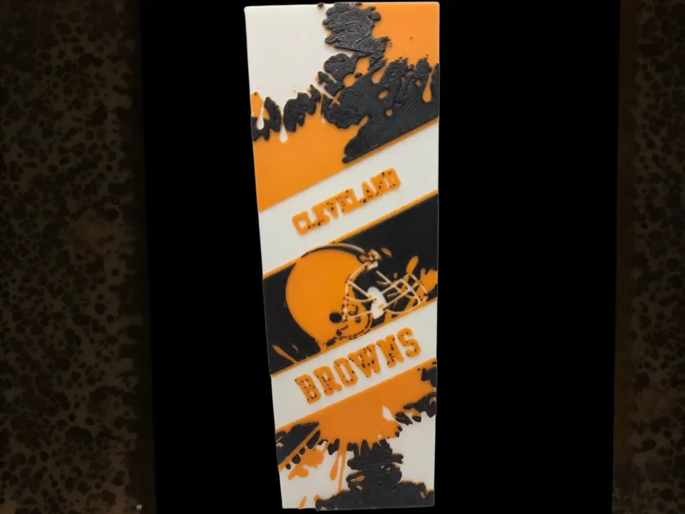 Cleveland Browns 50x150mm Bookmark by MythicHue's HueForge model: Cleveland Browns 50x150mm Bookmark by MythicHue's