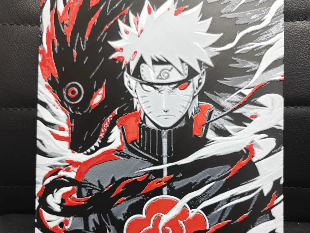 HueForge model: Naruto and Kurama by TheHueforgeLady