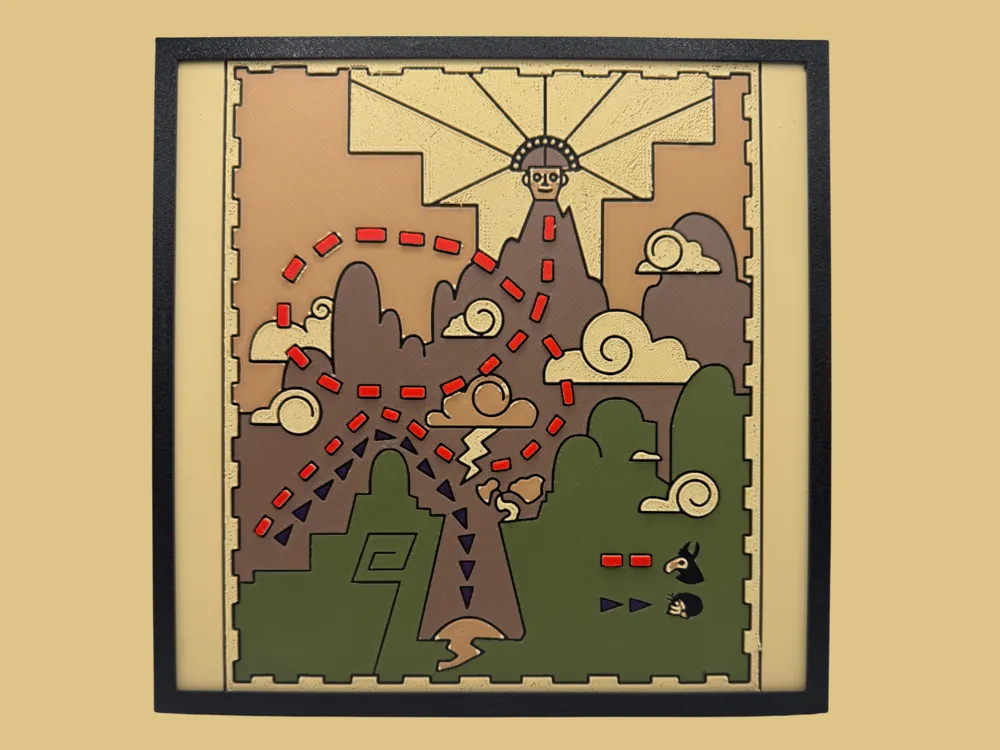Emperor's New Groove - Kuzco and Pacha's Map by Canadian Gamer HueForge model: Emperor's New Groove - Kuzco and Pacha's Map by Canadian Gamer