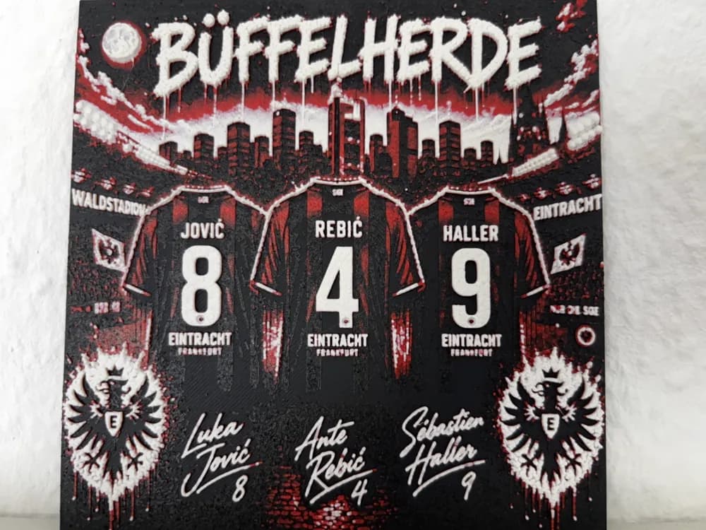 Eintracht Frankfurt Fanart Büffelherde Hueforge by Reeftank&more HueForge model: Eintracht Frankfurt Fanart Büffelherde Hueforge by Reeftank&more