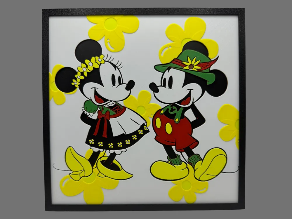 Mickey & Minnie Mouse - Octoberfest by Canadian Gamer HueForge model: Mickey & Minnie Mouse - Octoberfest by Canadian Gamer