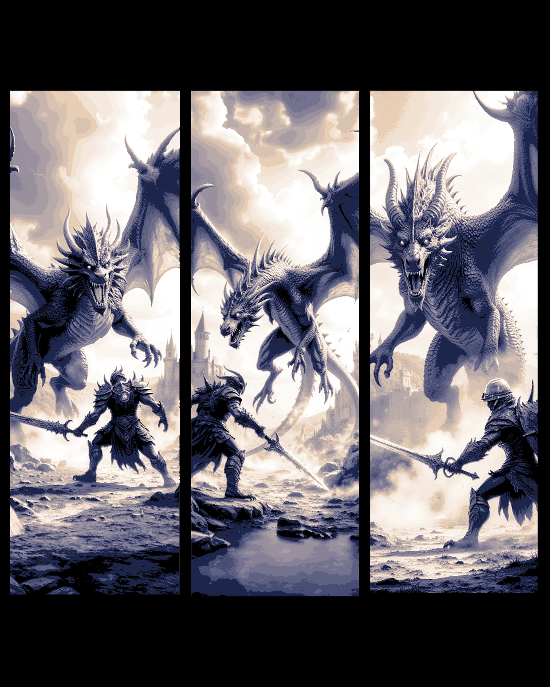 The Epic Dragon Battle vs Man - Set of bookmarks by BooneCo3d HueForge model: The Epic Dragon Battle vs Man - Set of bookmarks by BooneCo3d