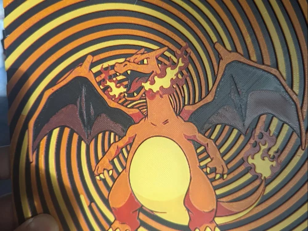 Hueforge dracaufeu v4 Charizard by ZombiePaint3D HueForge model: Hueforge dracaufeu v4 Charizard by ZombiePaint3D