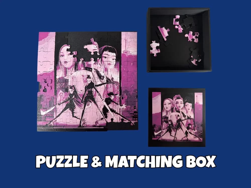 HueForge model: KPop Demon Hunters - Puzzle with Matching Box Lid by Canadian Gamer