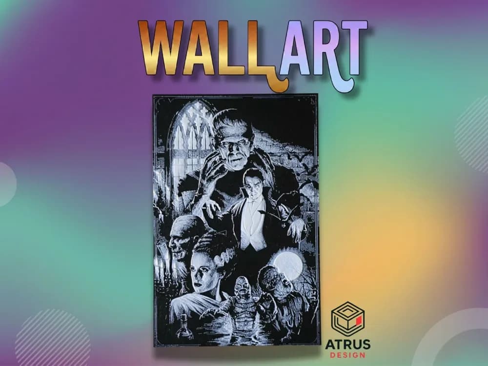 Monster Old Wallart by Atrus Design HueForge model: Monster Old Wallart by Atrus Design