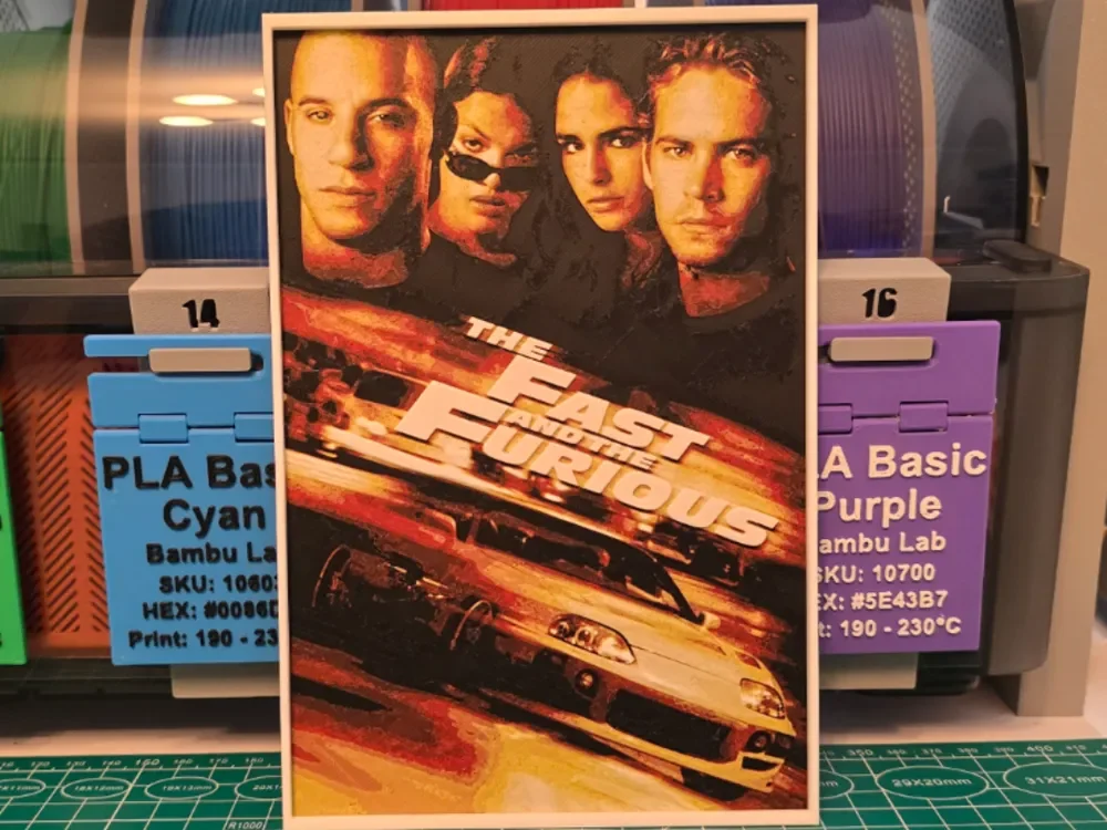 The Fast and the Furious Movie Poster - Hueforge by Lumpy3D HueForge model: The Fast and the Furious Movie Poster - Hueforge by Lumpy3D