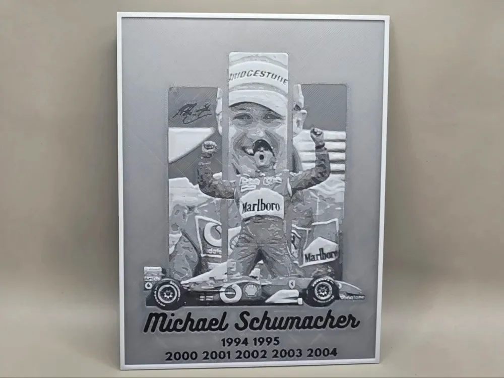 Michael Schumacher Champions - HueForge by keko HueForge model: Michael Schumacher Champions - HueForge by keko