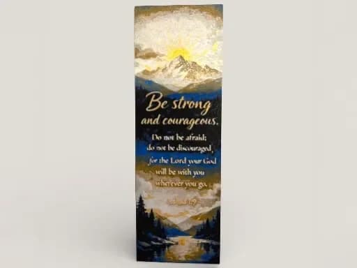 Joshua 1:9 Bible Verse HueForge Bookmark 50x150mm by MythicHue's HueForge model: Joshua 1:9 Bible Verse HueForge Bookmark 50x150mm by MythicHue's
