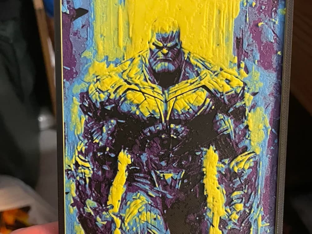 Thanos Walking Hueforge by Advancedtechworldwide HueForge model: Thanos Walking Hueforge by Advancedtechworldwide