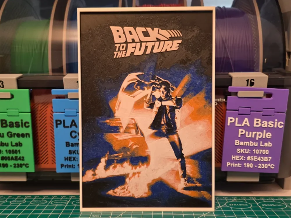 Back to the Future Movie Poster V2 - Hueforge Art by Lumpy3D HueForge model: Back to the Future Movie Poster V2 - Hueforge Art by Lumpy3D