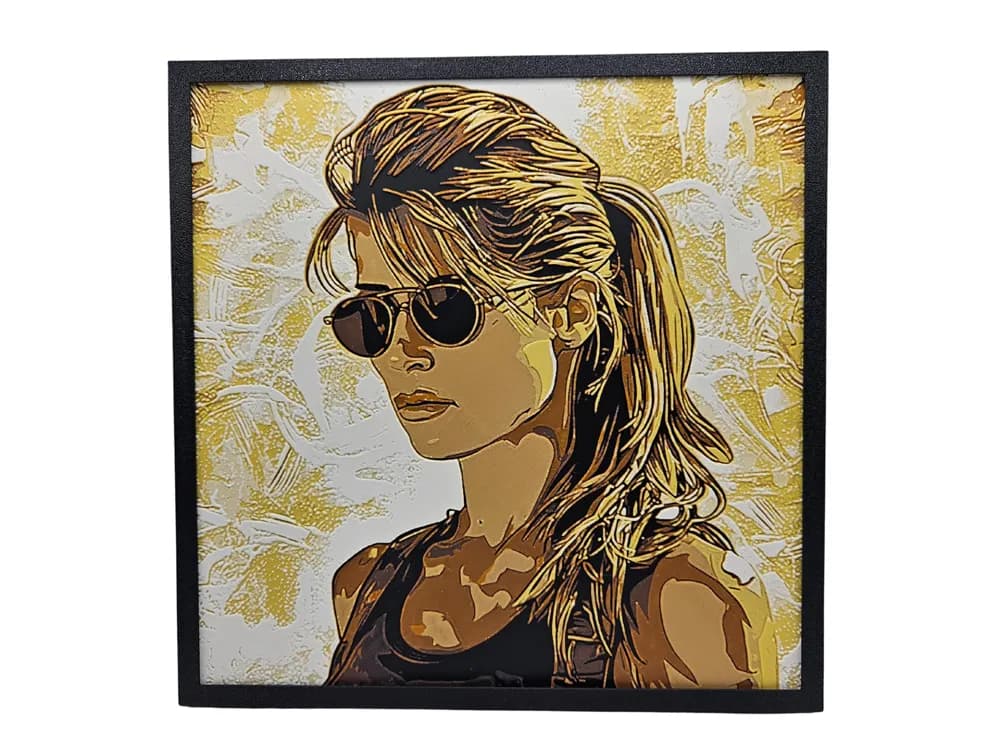 Sarah Connor (Terminator) by BusyKikiBee HueForge model: Sarah Connor (Terminator) by BusyKikiBee