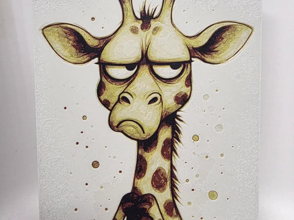 Grumpy Giraffe Hueforge by Morganja HueForge model: Grumpy Giraffe Hueforge by Morganja