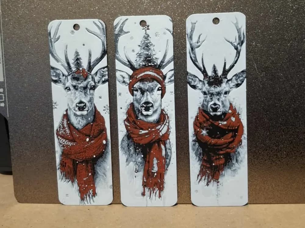 Set of 3 christmas deer bookmarks by 3dGlow HueForge model: Set of 3 christmas deer bookmarks by 3dGlow