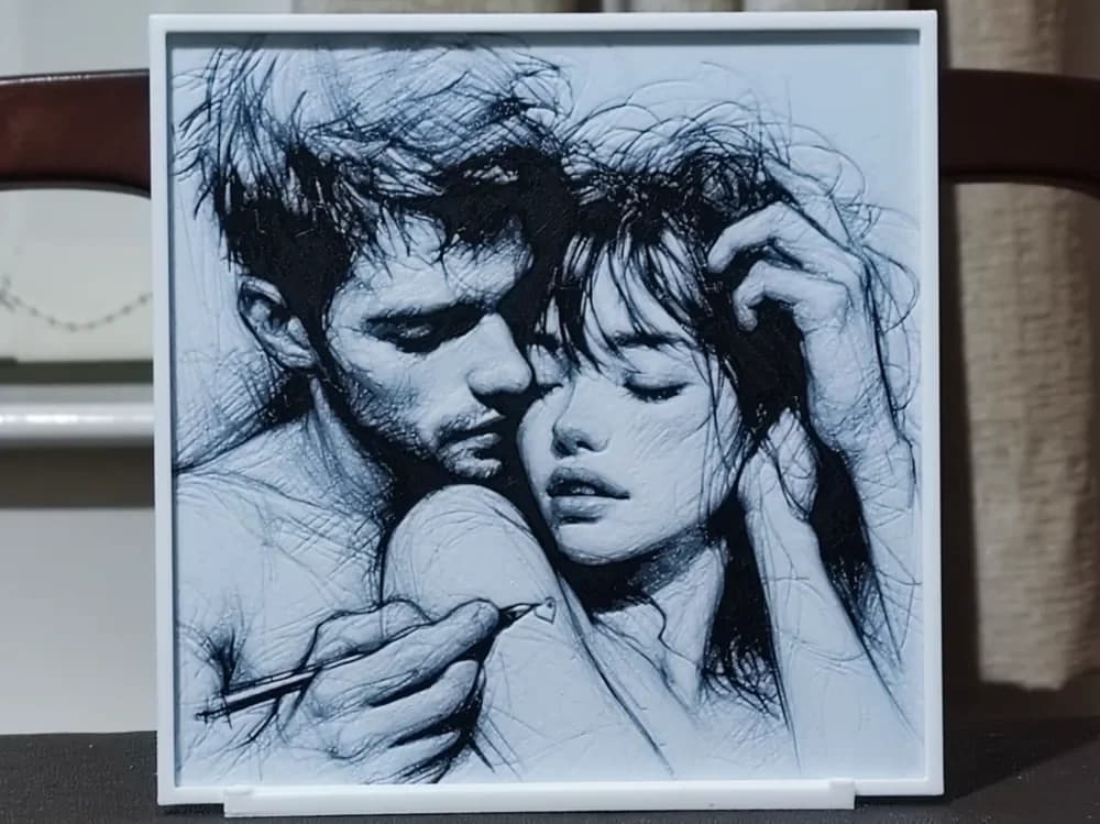 A Sketchy Love - HueForge 2 Color by BoDad HueForge model: A Sketchy Love - HueForge 2 Color by BoDad