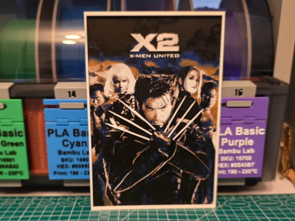 X2 Movie Poster - Hueforge Art by Lumpy3D HueForge model: X2 Movie Poster - Hueforge Art by Lumpy3D