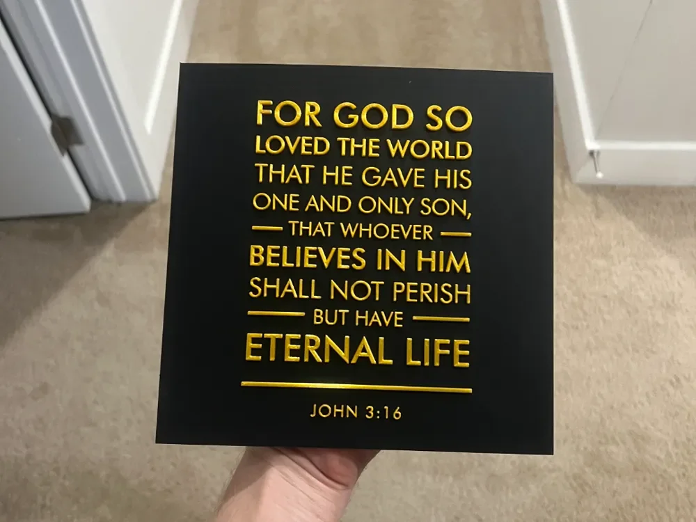 John 3:16 Decor Art by RP47 Designs HueForge model: John 3:16 Decor Art by RP47 Designs