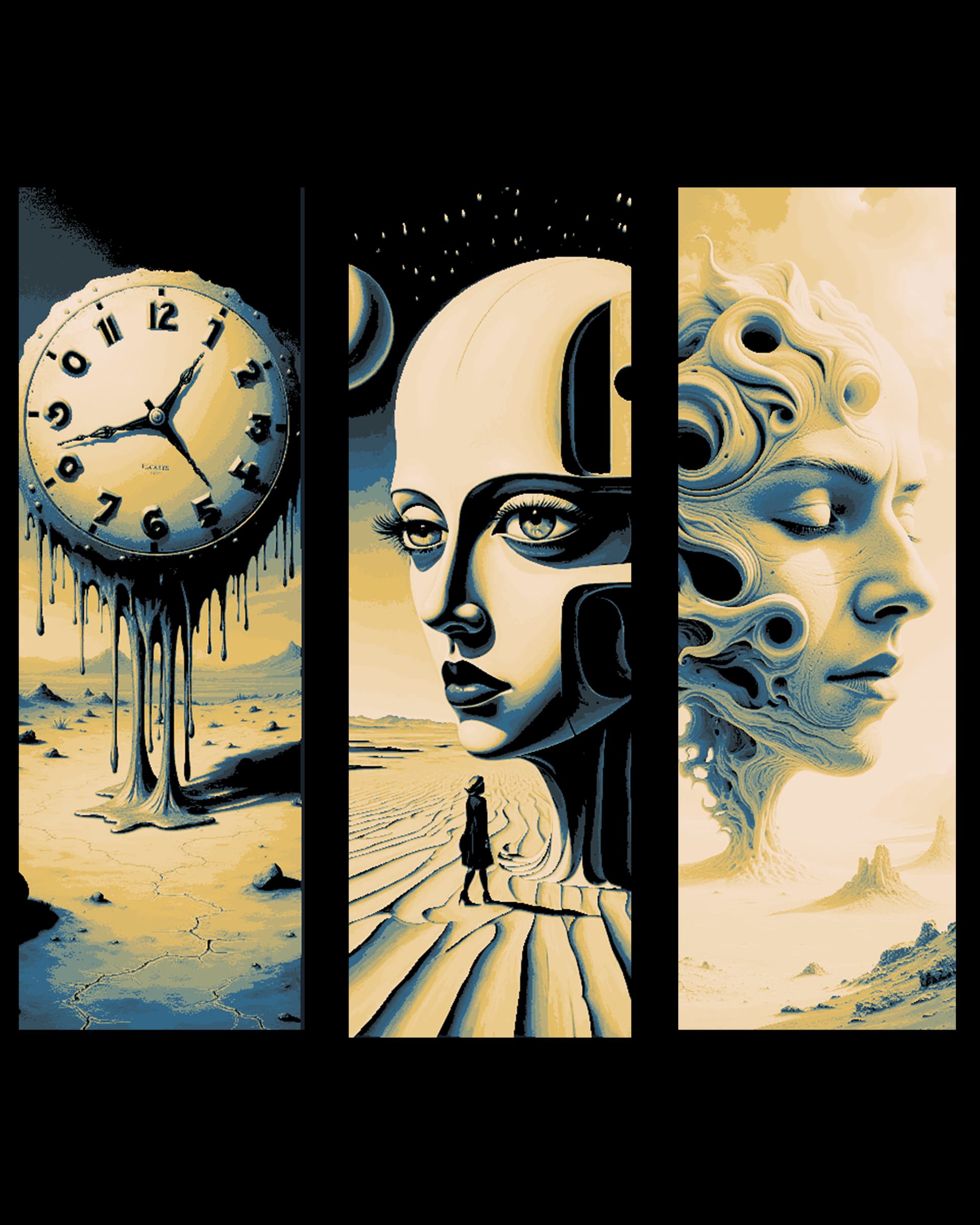 The world of sand and the twisted mind - Salvador Dali inspiration set of bookmarks The world of sand and the twisted mind - Salvador Dali inspiration set of bookmarks