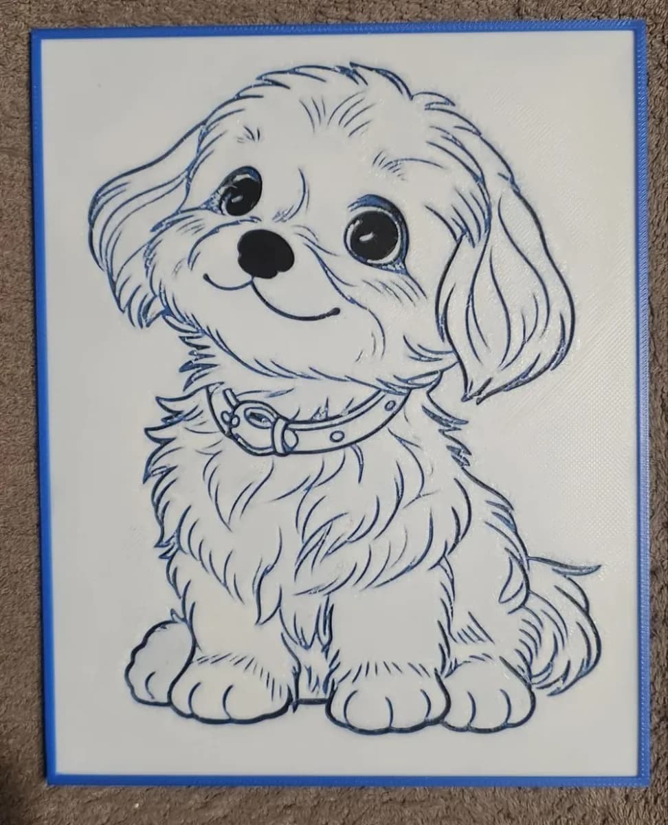 Baby Cute Dog Maltese - HueForge by keko HueForge model: Baby Cute Dog Maltese - HueForge by keko
