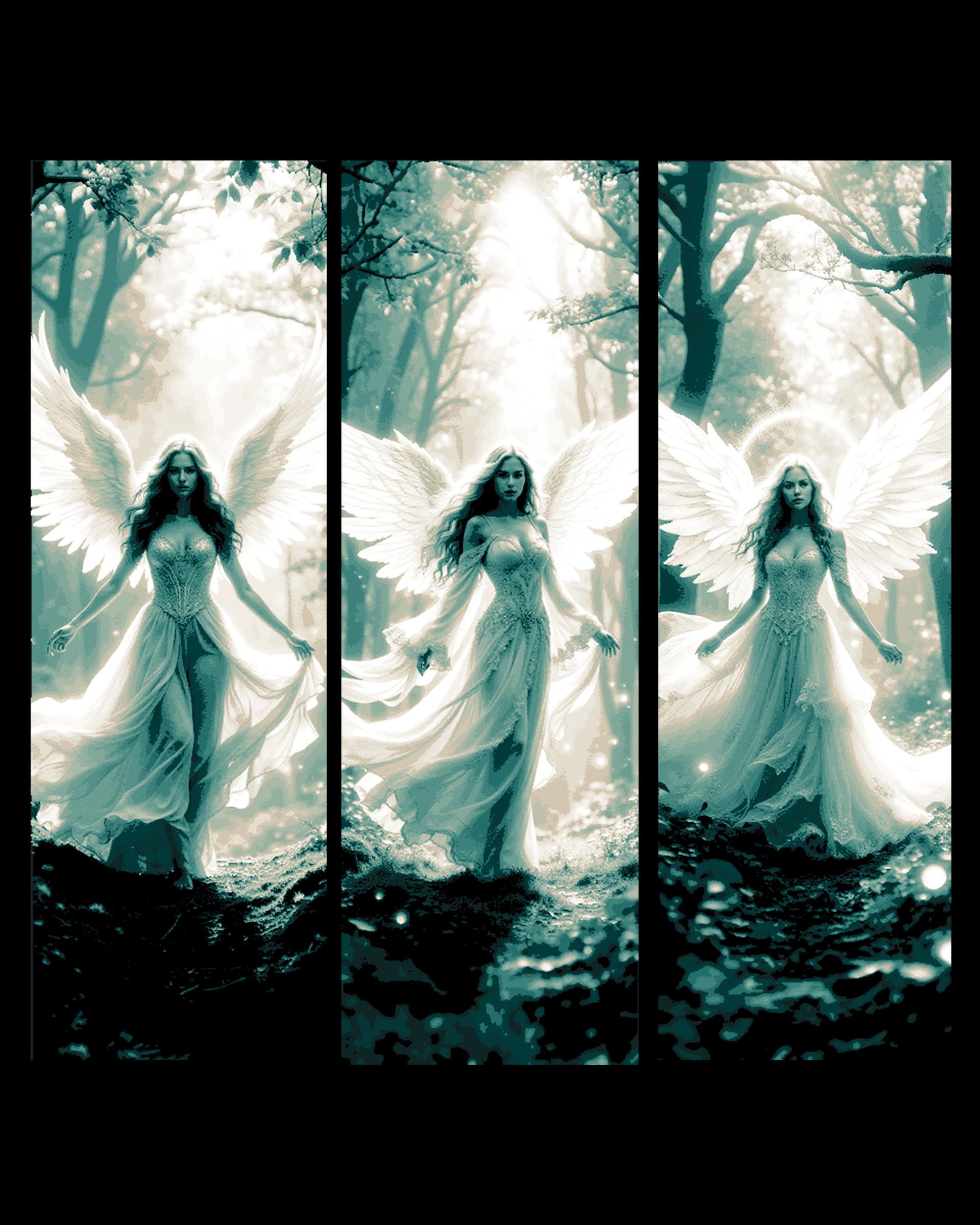 Finding Angels in the Forest - Set of Bookmarks by BooneCo3d HueForge model: Finding Angels in the Forest - Set of Bookmarks by BooneCo3d