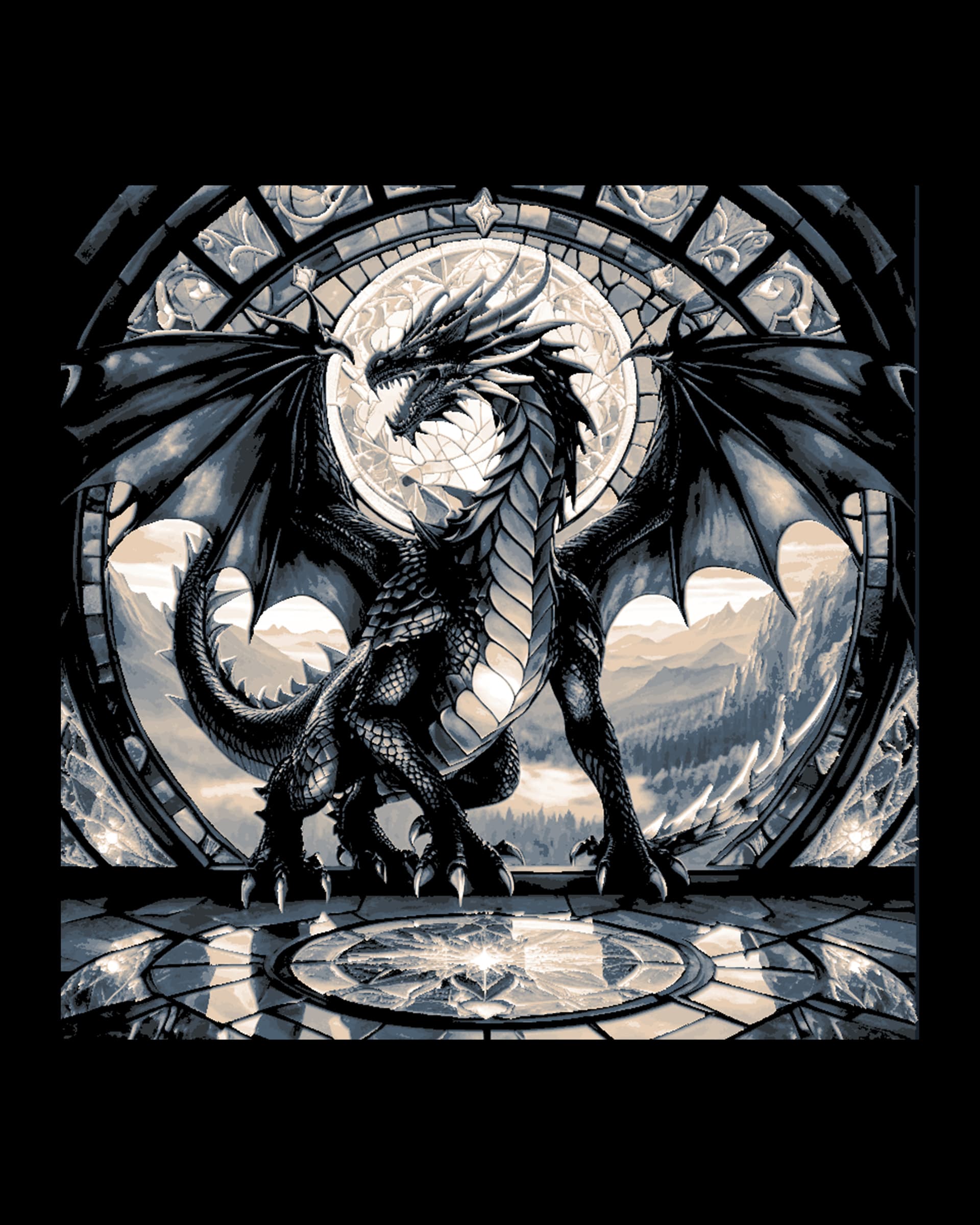 Classic Grand Dragon in front of a stained glass window in the Castle - Fantasy Hueforge art by BooneCo3d HueForge model: Classic Grand Dragon in front of a stained glass window in the Castle - Fantasy Hueforge art by BooneCo3d