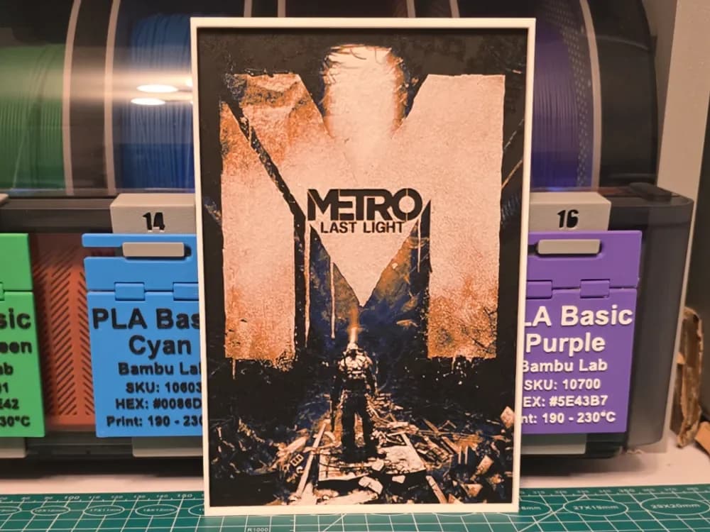 Metro: Last Light Game Poster - Hueforge Art by Lumpy3D HueForge model: Metro: Last Light Game Poster - Hueforge Art by Lumpy3D
