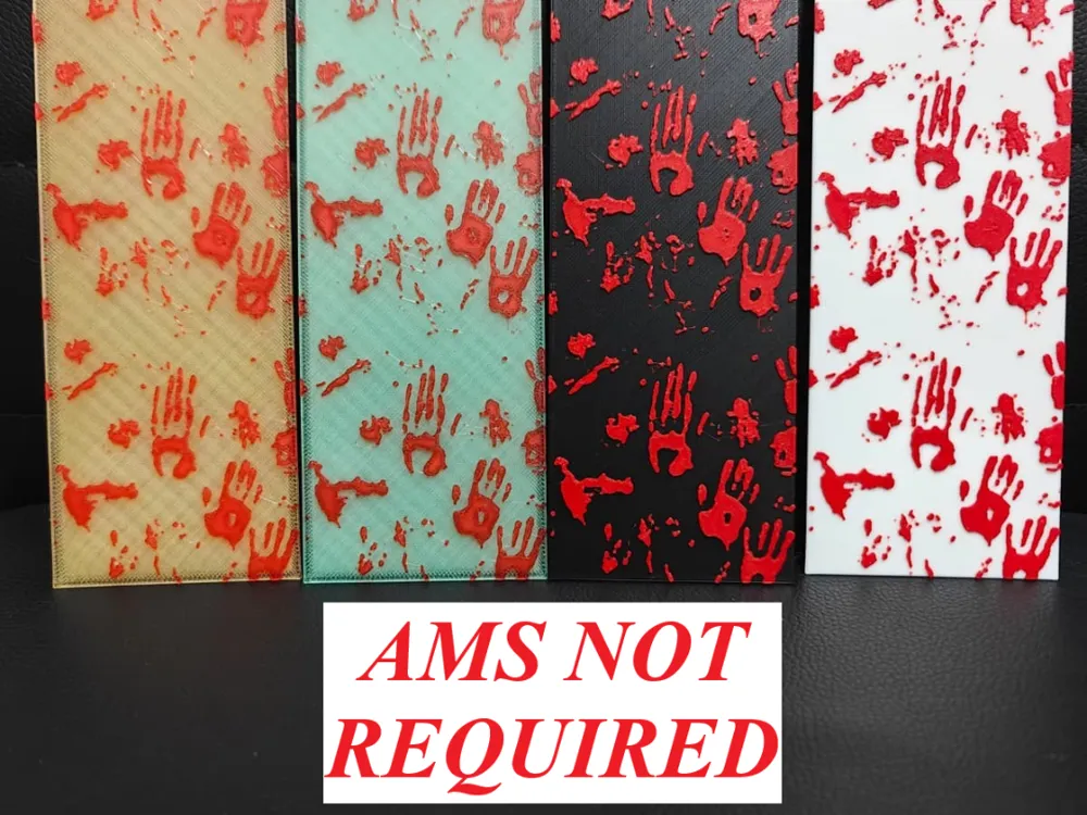 Bloody hands Wall decor Bookmark NO AMS NEEDED by TheHueforgeLady HueForge model: Bloody hands Wall decor Bookmark NO AMS NEEDED by TheHueforgeLady