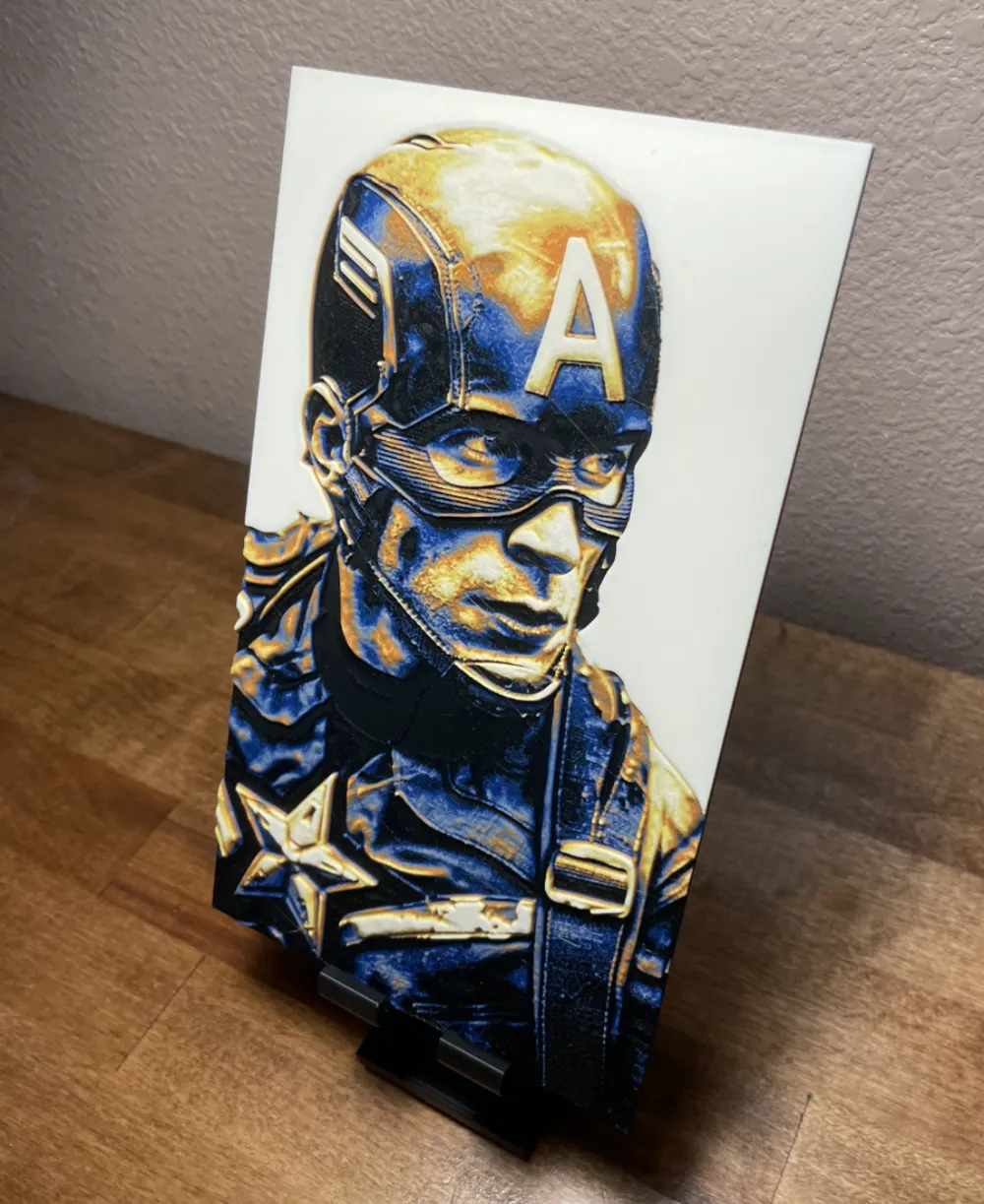 hueforge - Marvel - Captain America by Cloudy Nostalgia HueForge model: hueforge - Marvel - Captain America by Cloudy Nostalgia